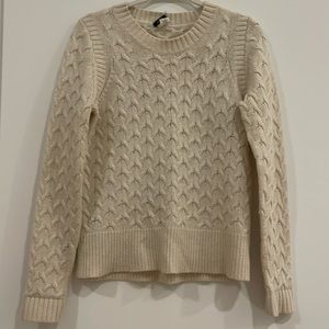 JCREW Cream Cable Knot Pull Over Sweater